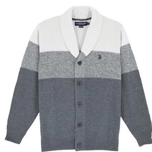 U.S. Polo Assn. Men's White and Gray Cardigan